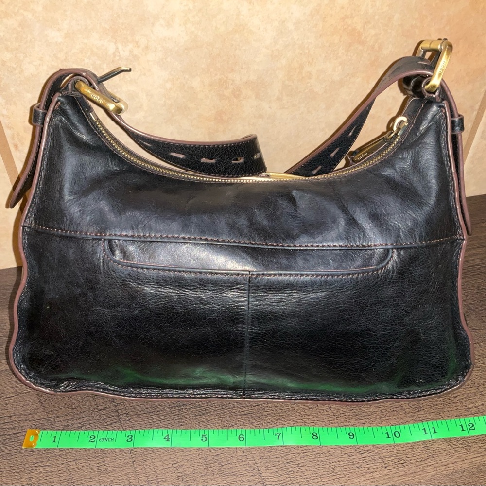 HOBO Harloh Black Leather Shoulder Bag w/ kiss-lock pocket Handbag - Picture 4 of 16
